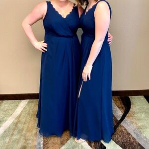 Azazie Tenaya bridesmaid dress in color Dark Navy